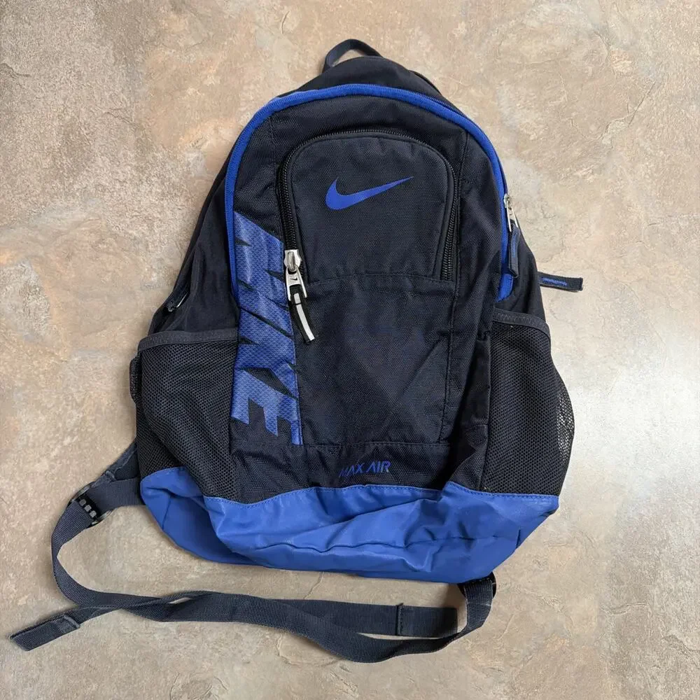Nike Max Air Blue/ Black Team Training Medium Backpack Casual School Outdoors